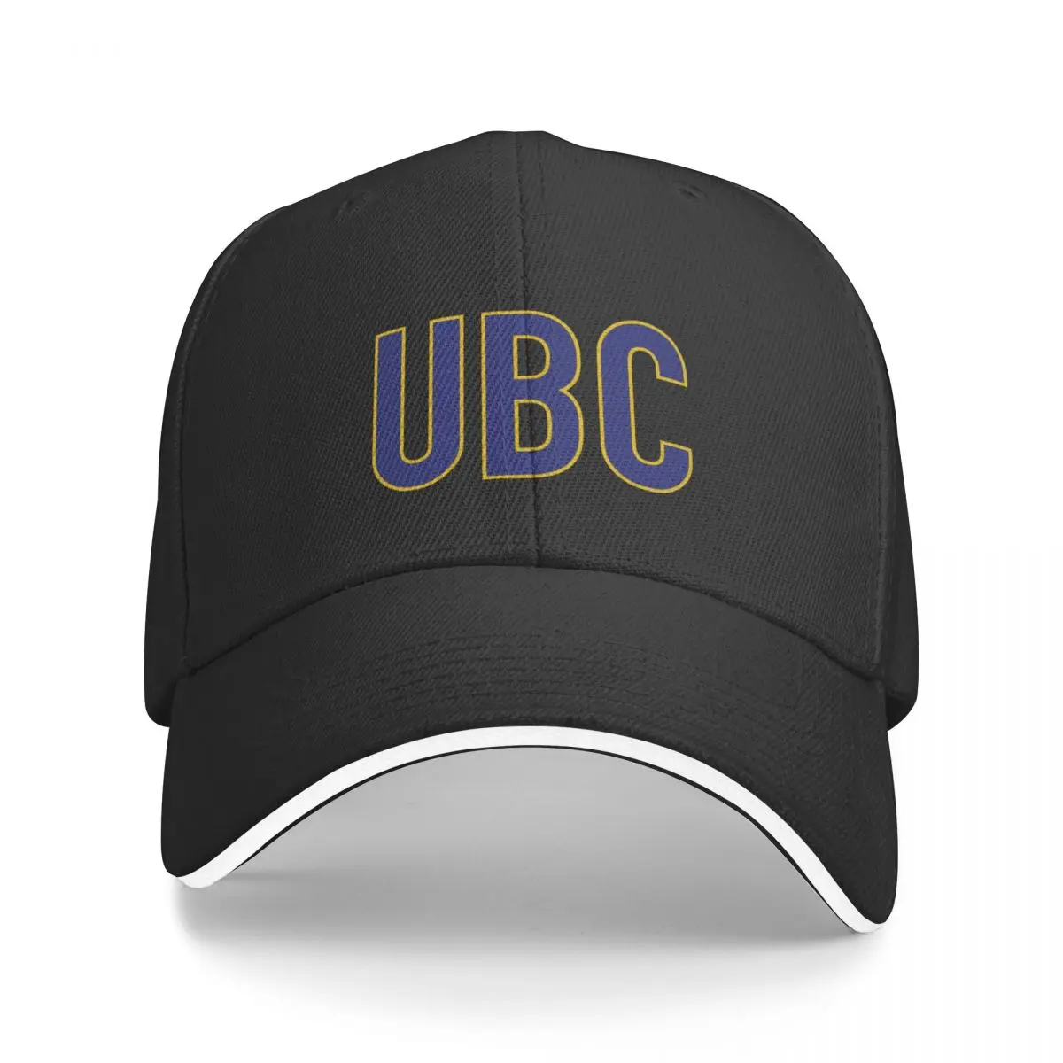 UBC Lettering Yellow and Blue Baseball Cap Dropshipping Sunhat Golf Cap Mens Hats Women's