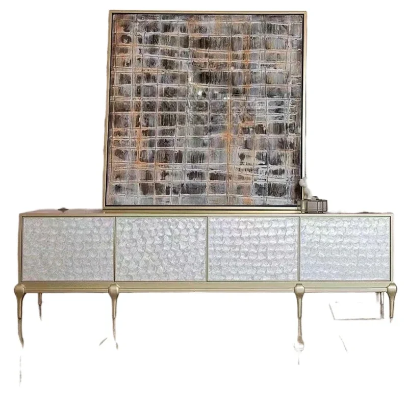 

1Легкий роскошный шкаф для телевизора, поверхность корпуса из массива дерева, бук, шампанское, гостиная, шкаф для телевизора