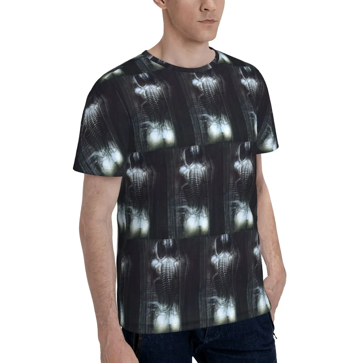 New York City Vi Torso H R Giger T-Shirt for Men Cotton T Shirts Men's Short Sleeve Round Neck Summer Clothes Tops