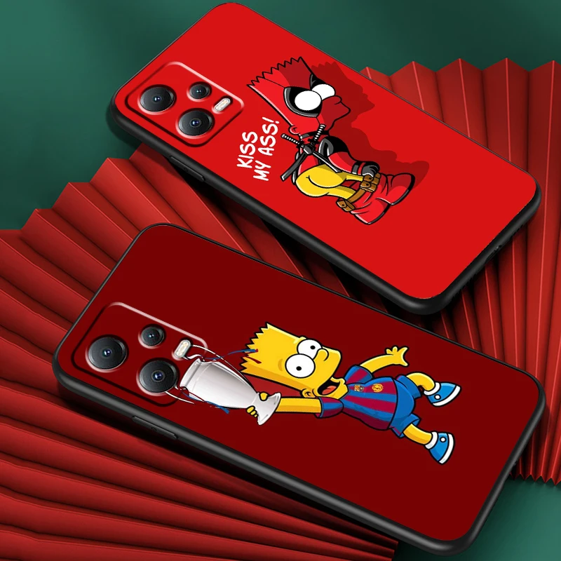 The Simpson Boys For Xiaomi Redmi Note 13 12R 12 12S Turbo 11 11T 11S 10 10S Pro Plus 5G Black Cover Phone Case