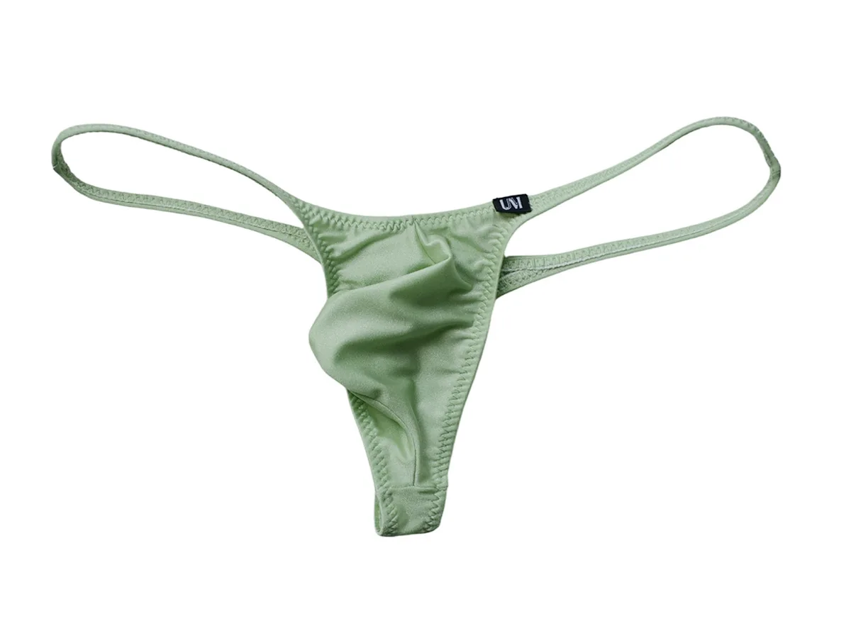 

Men 3D Bulge Pouch Nylon Thong High Elastic Low Waist Comfortable T-Back Underwear T1009