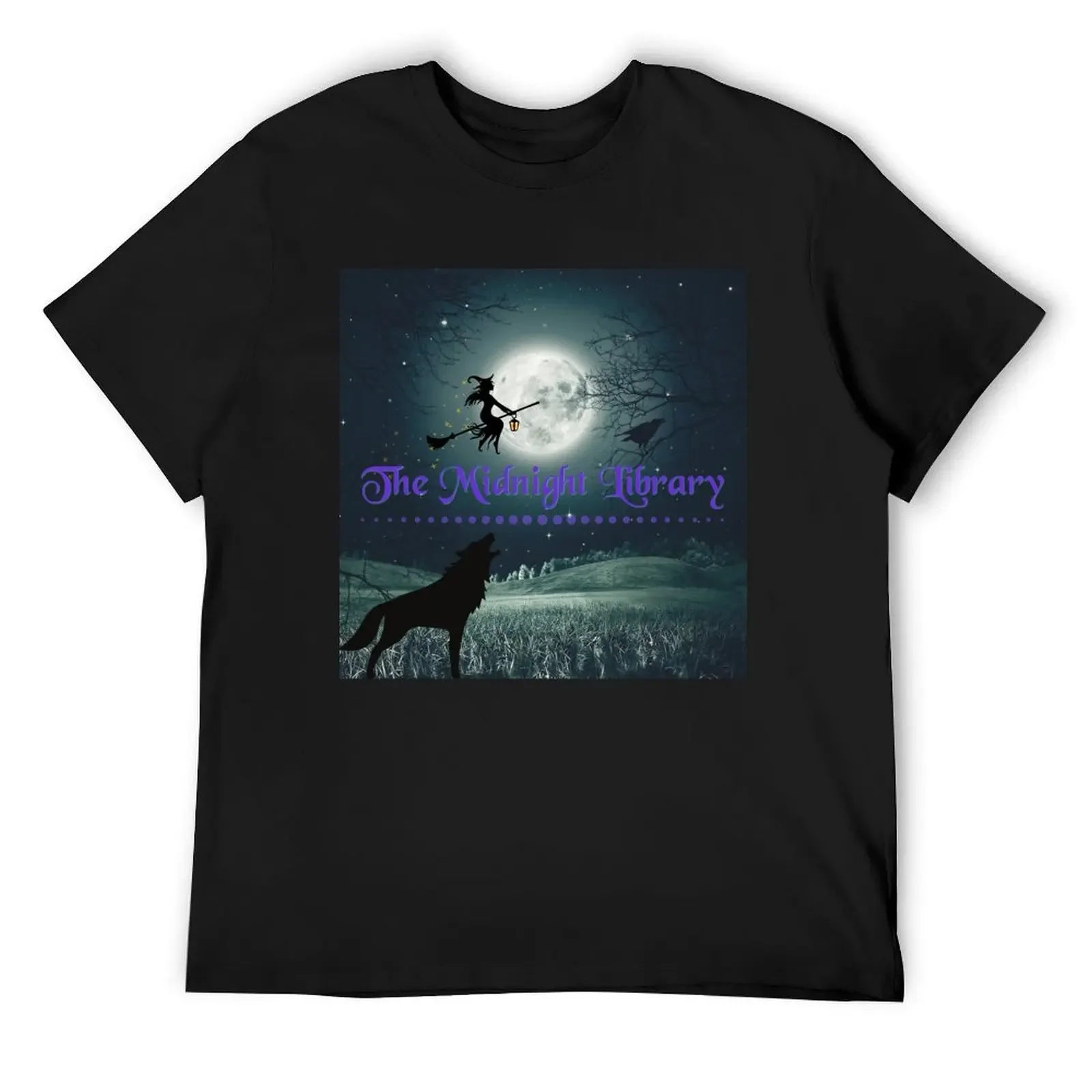 Midnight Library Spooky Nighttime Logo! T-Shirt shirts graphic tee custom t shirt quick drying shirts men