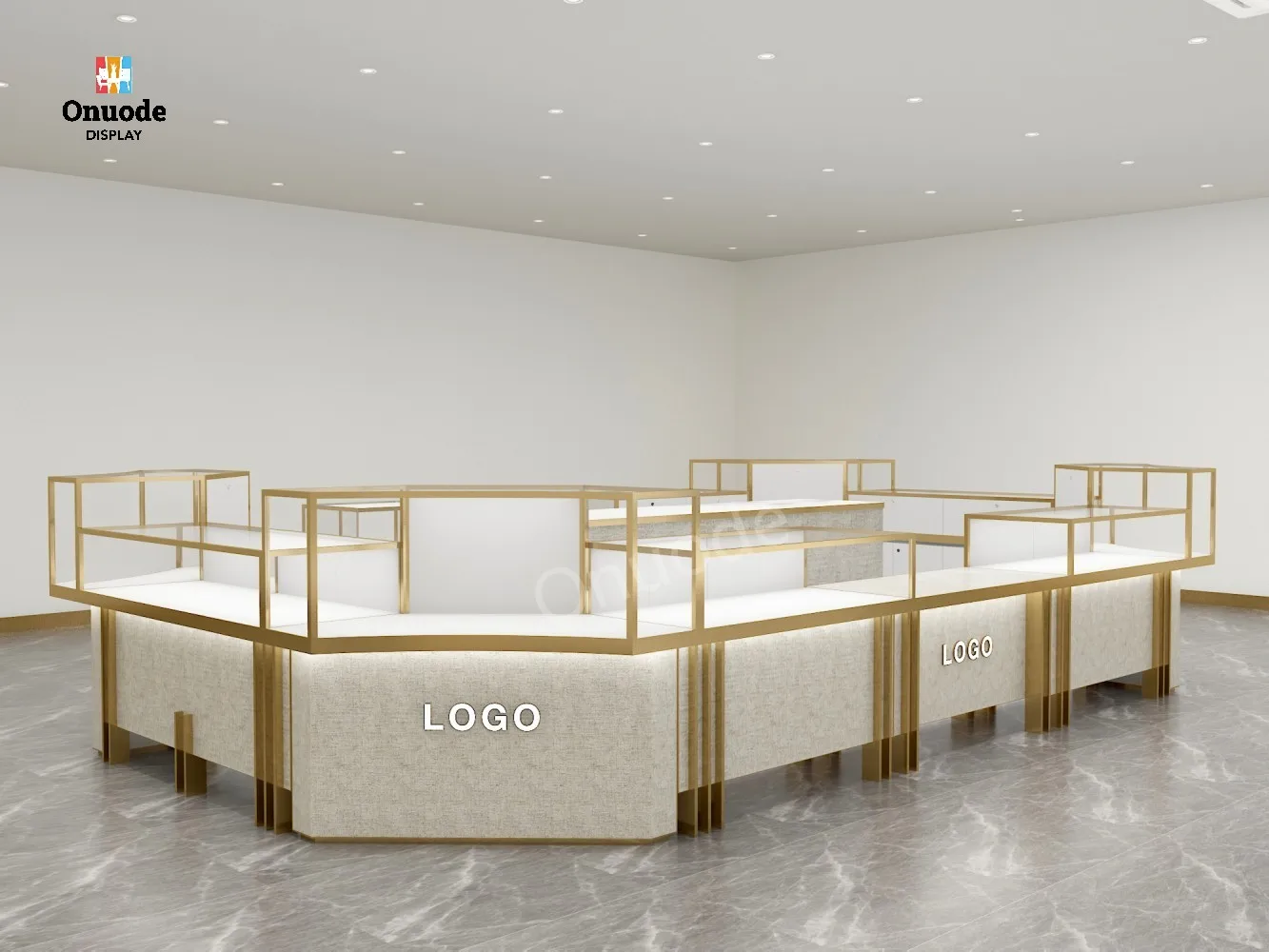 Custom.Custom Modern Luxury LED Lighting Iron Design Jewelry Display Cabinet Showcase for Retail Stores and Shopping Malls