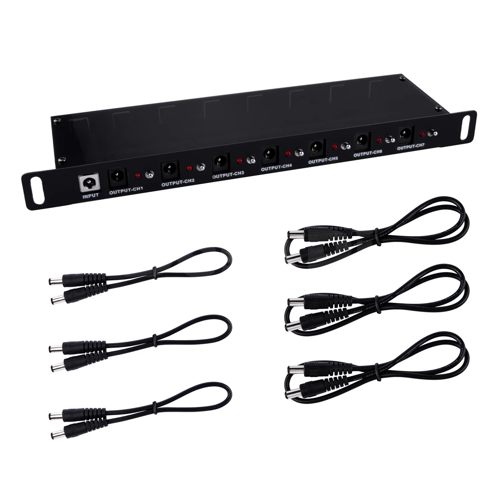 DeskPi DC PDU Lite 7-CH 0.5U for DeskPi Rackmate T1, 7 Outlets Rack-Mount Power Distribution Unit for 10 Inch Server Cabinet