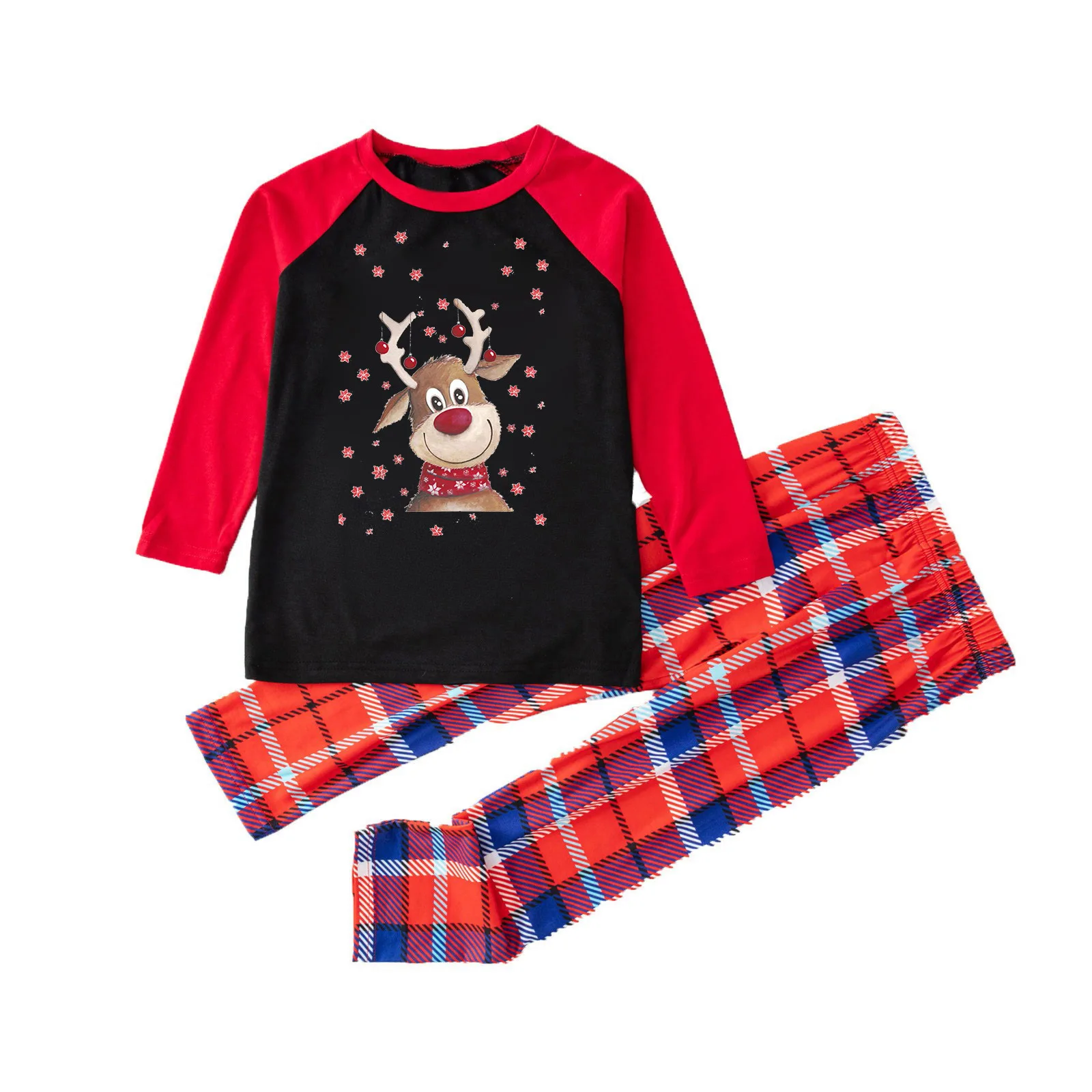 Christmas Clothes Family Set Adult Matching Xmas Sleepwear Kids Boys Red Reindeer Pajamas Girl Mother Daddy Festival Party Sets