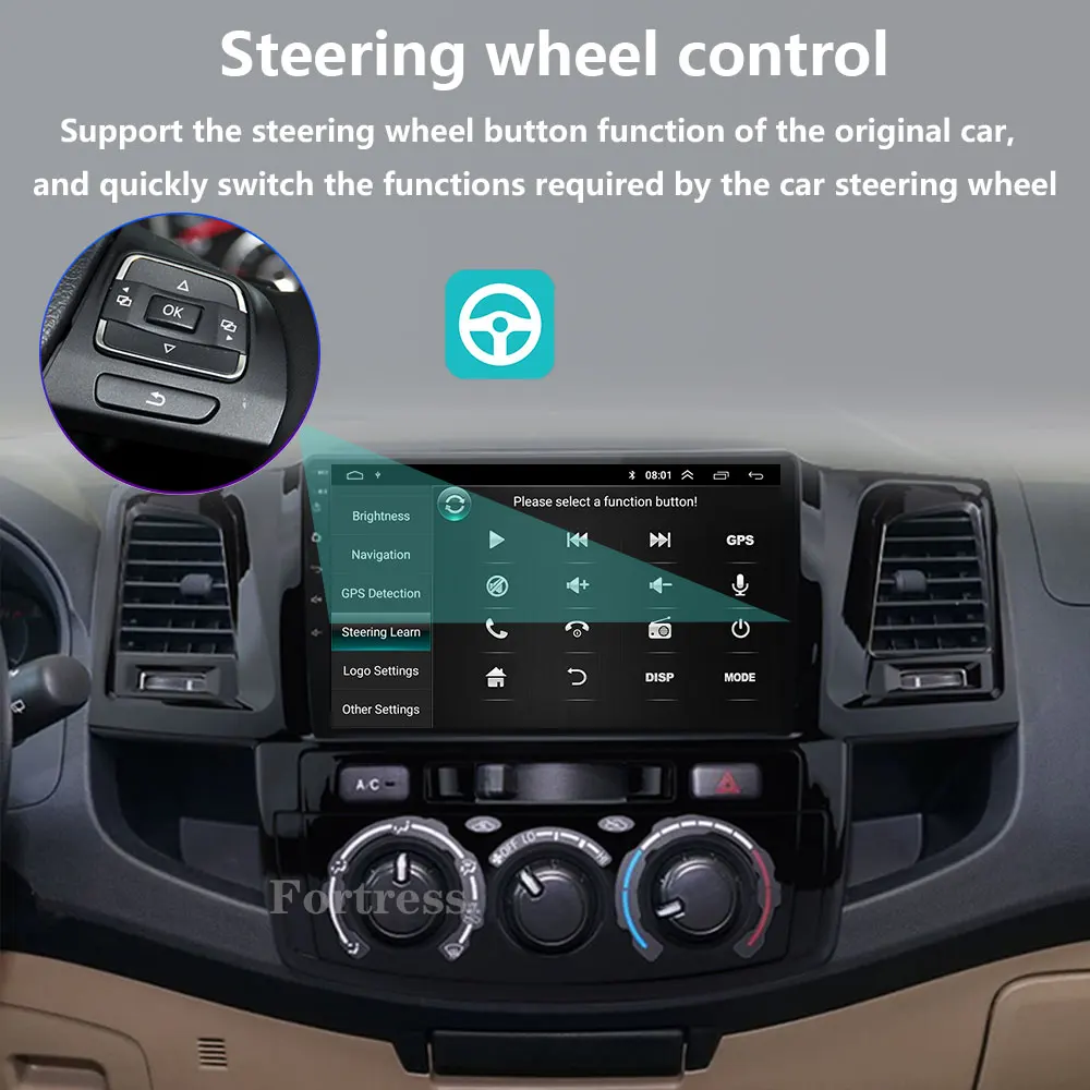 أندرويد 16 Carplay السيارات لتويوتا فورتشنر هايلكس MT 2007 2008 2012 2014 2015 الوسائط المتعددة راديو السيارة لاعب DSP فيديو WIFI + 4G SIM