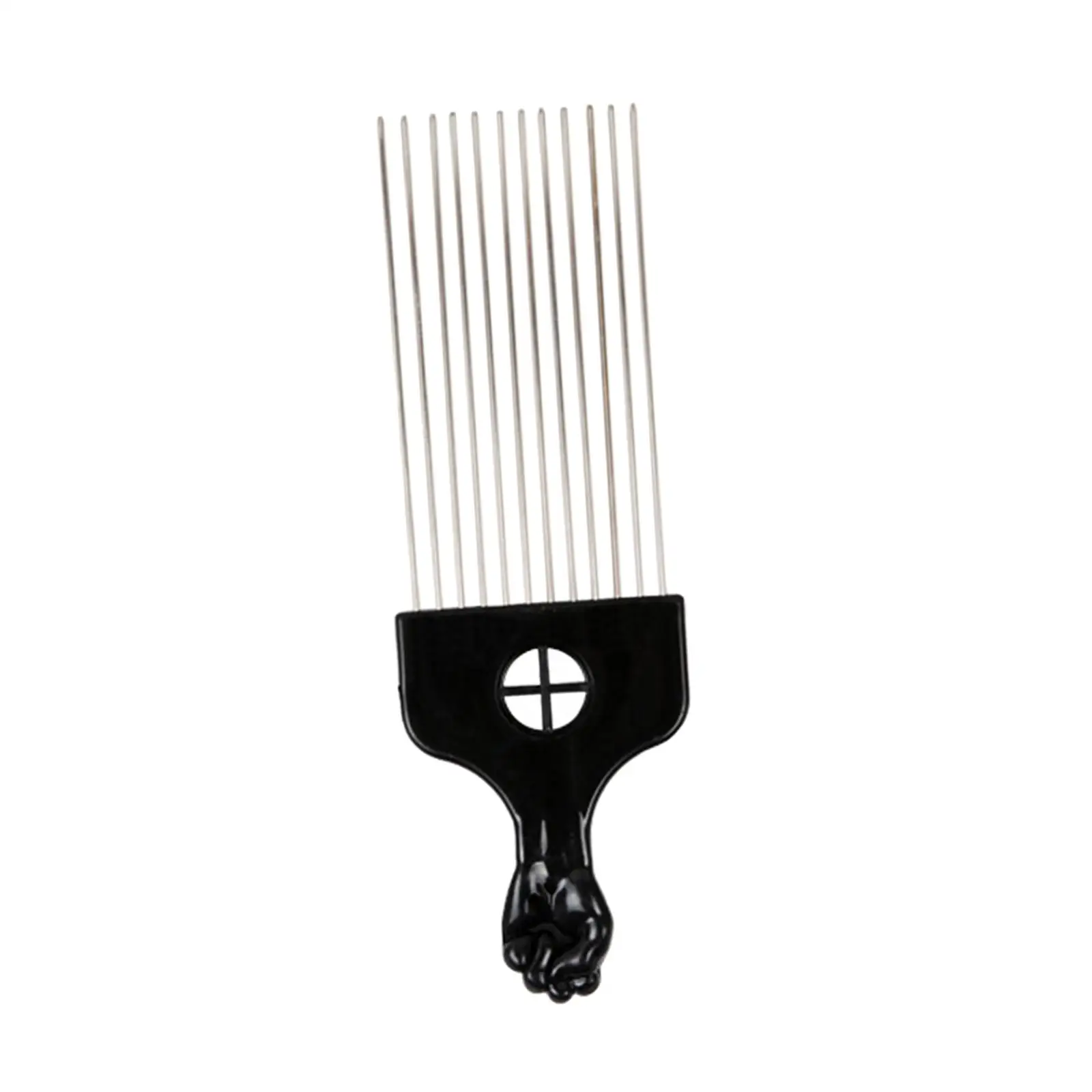 3x Hair Pick Comb Wide Tooth Detangle African Tool Non-Slip Fist Handle Long Suitable for Barber Gift Giving