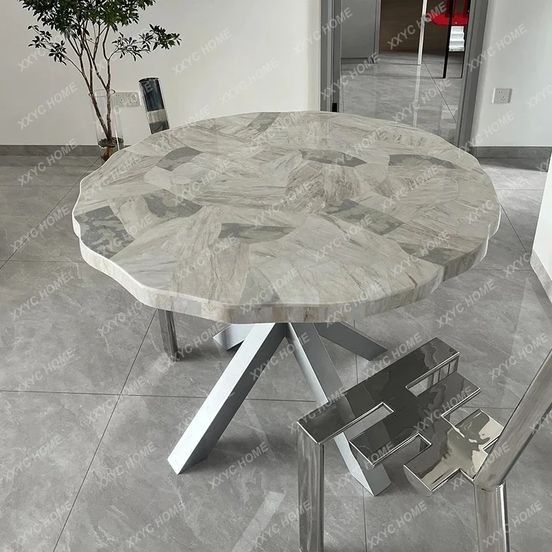 

A Dining table marble creative turntable dining table