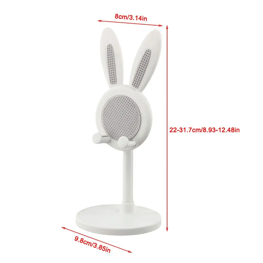 Suporte de telefone rosa suporte de telefone celular de mesa para iphone 13 14 samsung smartphone ajustável adorável coelho suporte de telefone ajustar