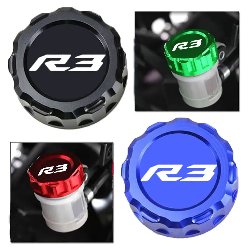 Para YAMAHA YZFR3 YZF R3 YZF-R3 2015-2024 accesorios CNC de motocicleta tapa de cubierta de depósito maestro de cilindro de líquido de frenos trasero