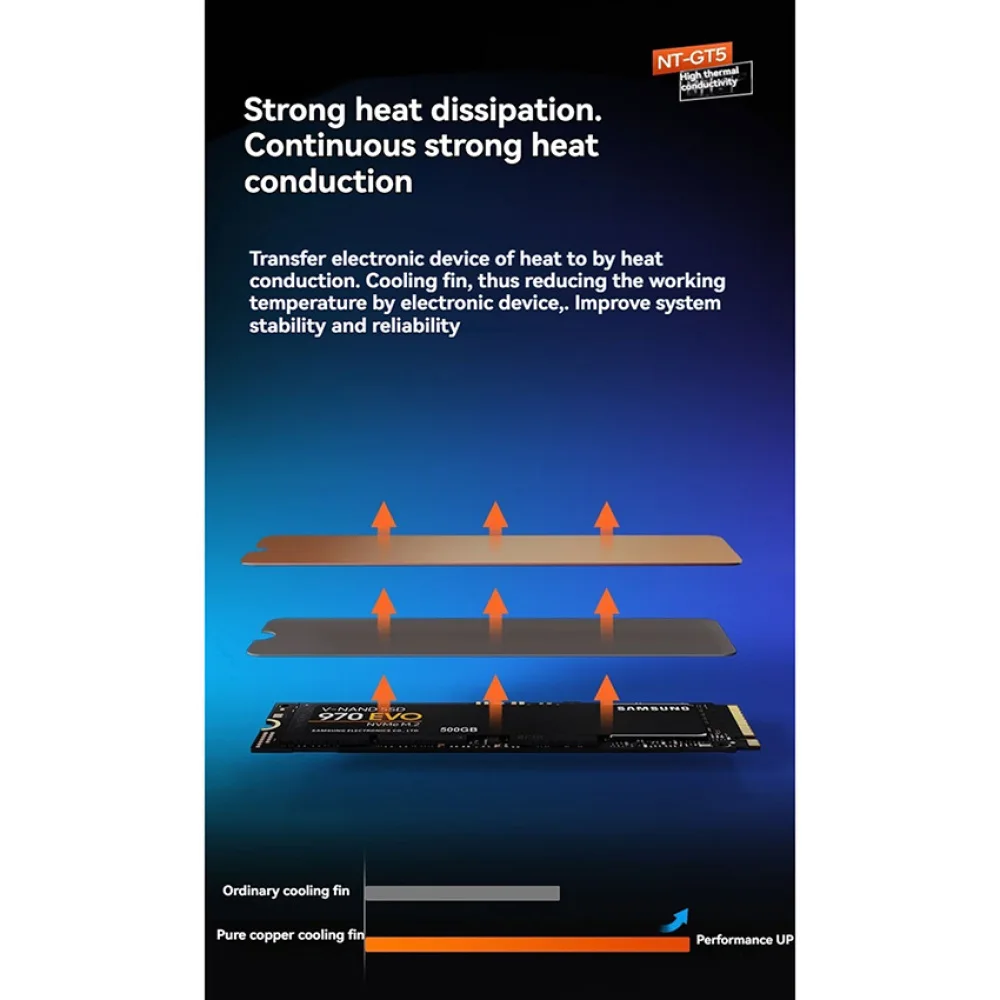 Желтый распределитель тепла NGFF NVME, кулер для ноутбука, термопрокладка M.2 SSD, аксессуары для радиатора из чистой меди