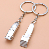 Barber Shop Hair Dresser Keychain Scissors Hair Clipper Hair Dryer Keychain Shaver Pendant Keyring Hair Dresser Jewellery Gift