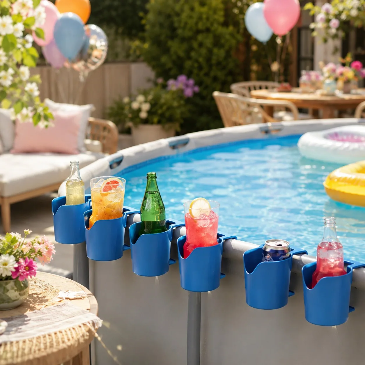 Robuster Pool-Getränkehalter, runder Getränkehalter für Aufstellpools …
