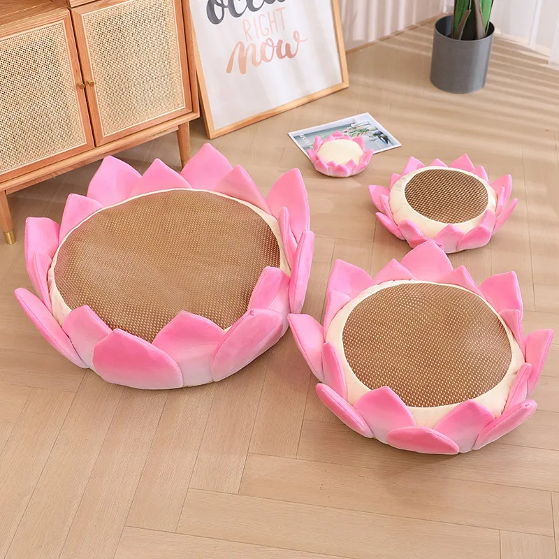 20 ~ 80cm rosa Lotusblume Sitzkissen Stoff Punkt rutsch fest Sommer cool Innen boden Plüsch Kissen Pflanze Dekor Plüsch peluche