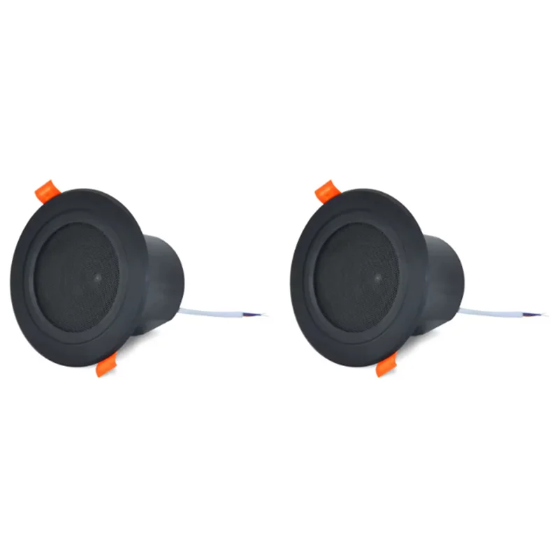 B68C 2Pcs 3Inch Ceiling Home Speaker 10W Moisture-Proof Full Range Music Speaker With Cover Fashion Home Audio System Black
