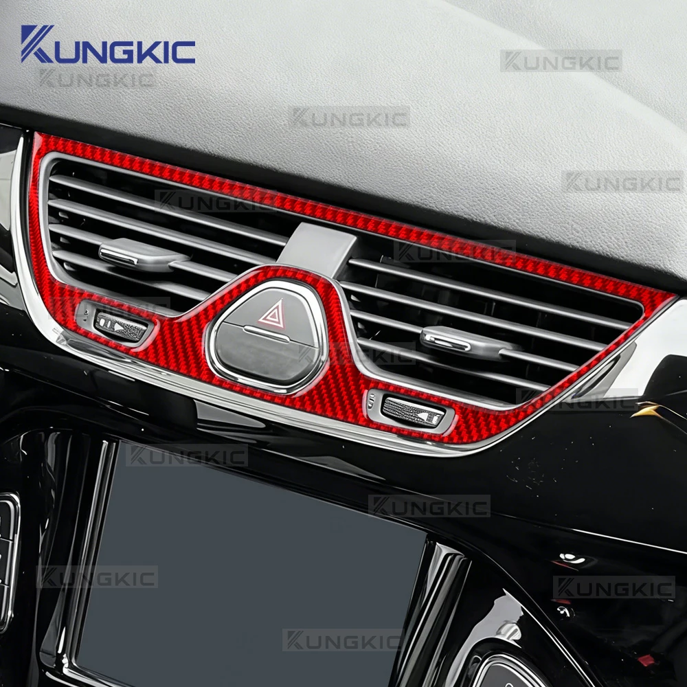Real Soft Carbon Fiber Sticker For Opel Corsa E X15 2015 2016 2017 2018 2019 LHD RHD Car Central Air Outlet Frame Interior Trim - view 3