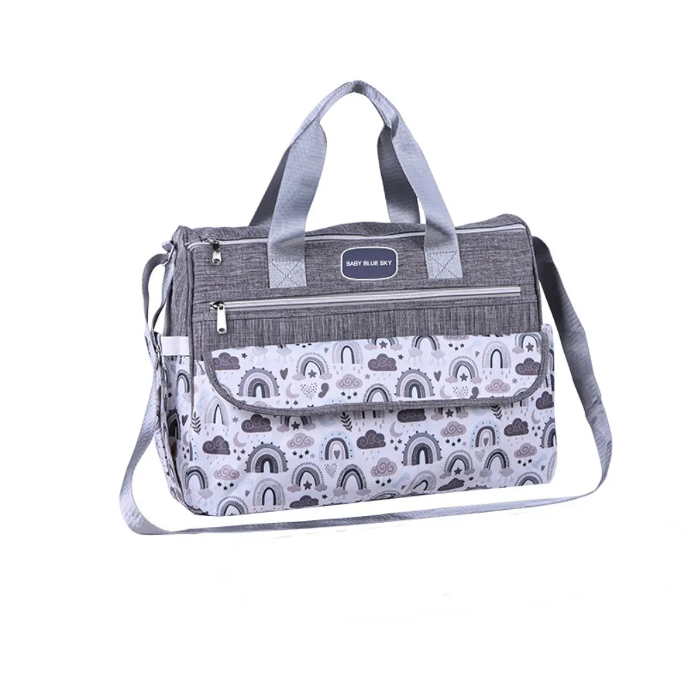 

New Fashion Prints Single Shoulder Mommy Bag Large Capacity Multi-pocket Diaper Bag Portable Lightweight Baby Nappy Bag