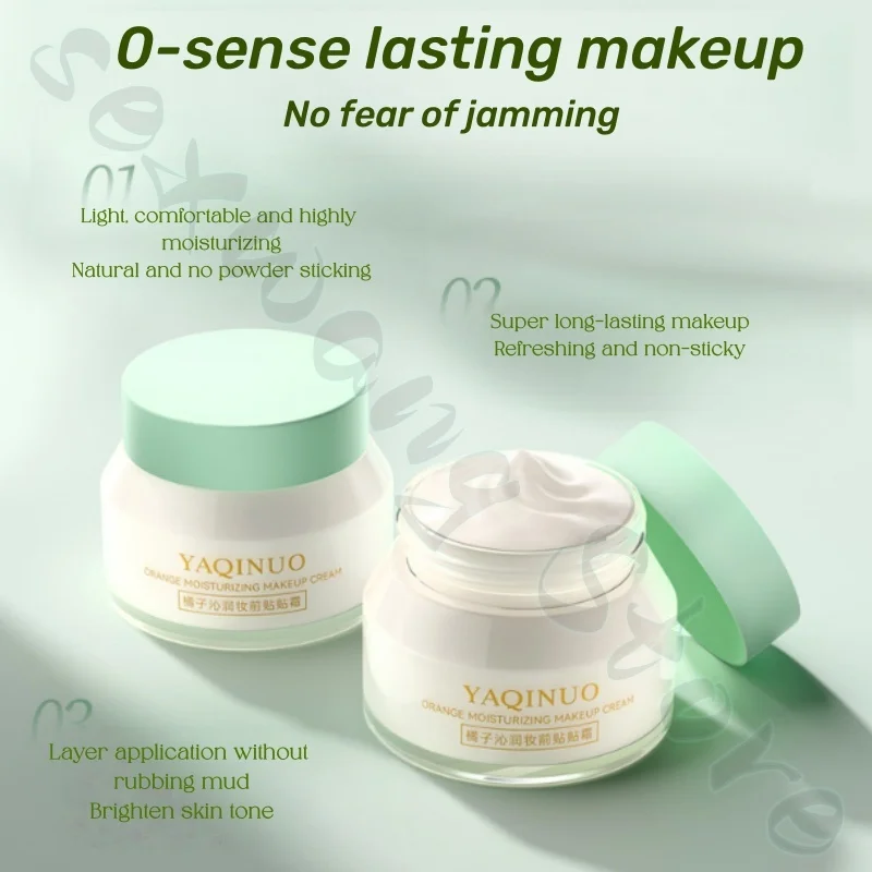 Orange makeup primer, brightening skin, moisturizing, lasting makeup, improving dullness, refreshing and non-sticky 50g