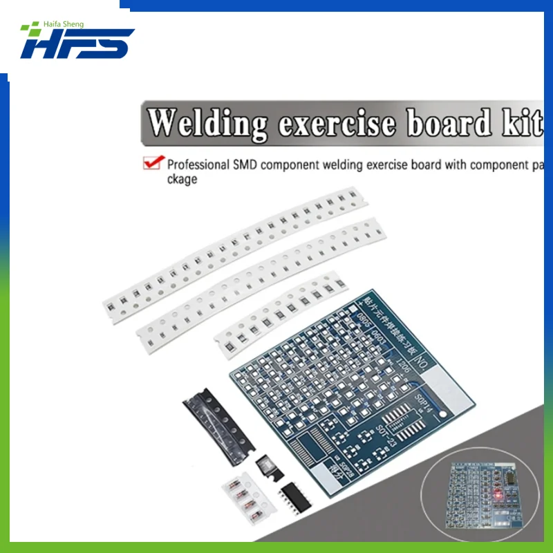 Papan sirkuit DIY SMT SMD solder papan latihan DIY Kit peralatan elektronik latihan keterampilan Fanny 77 buah Komponen