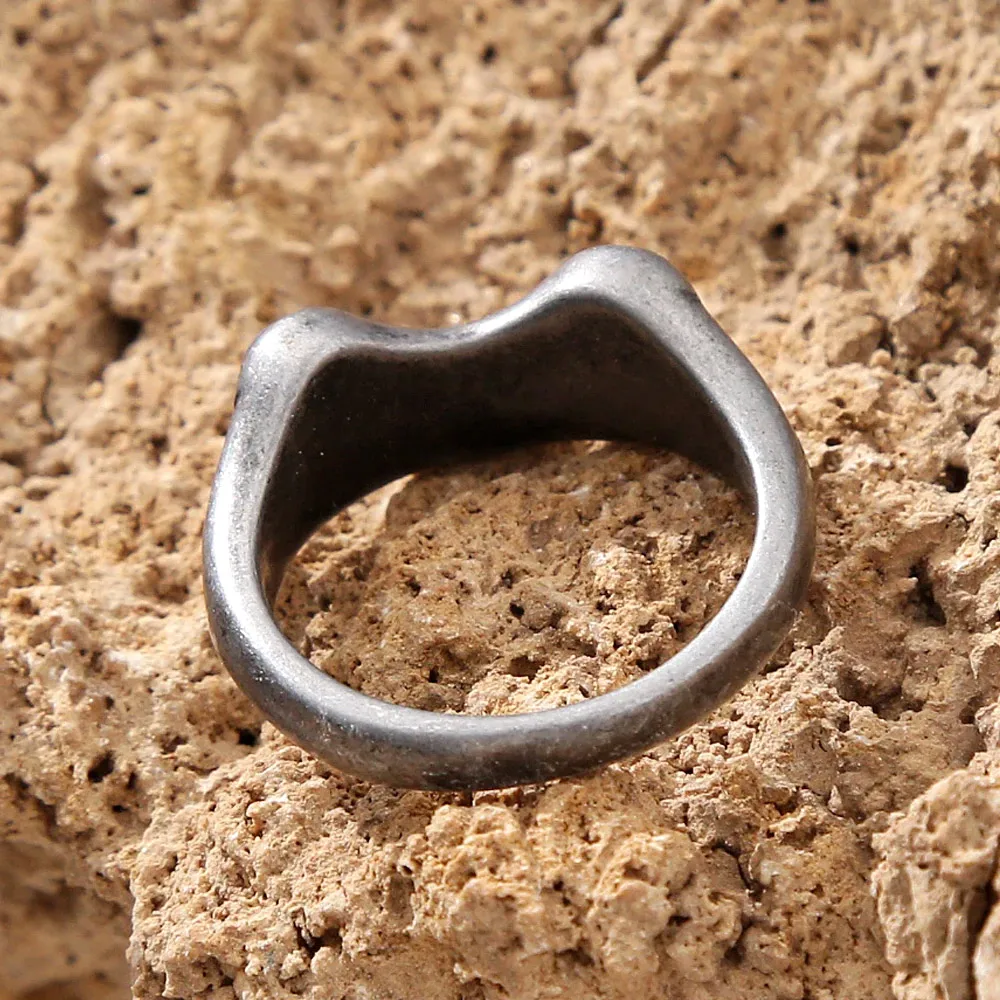 Retro Craftsmanship Simple Frog Shaped Stainless Steel Ring Punk Hip Hop Fashion Stackable Jewelry Gift Accessories For Couples view 5