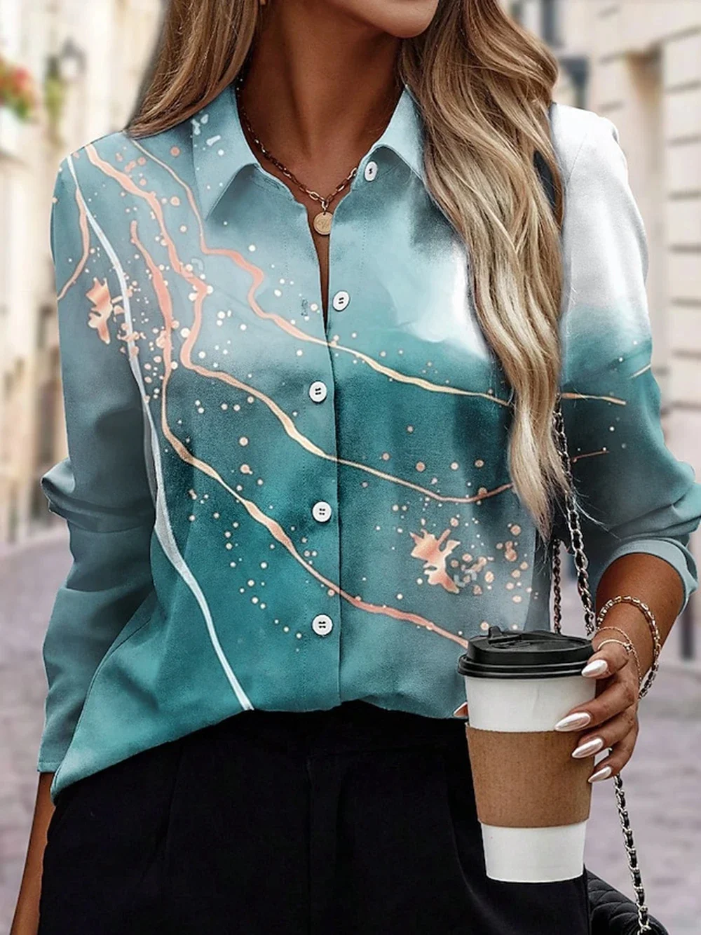 New Women's Loose Shirt 3D Color Tassel Print Long Sleeve Casual Elegant Daily 2024 Spring and Autumn Top