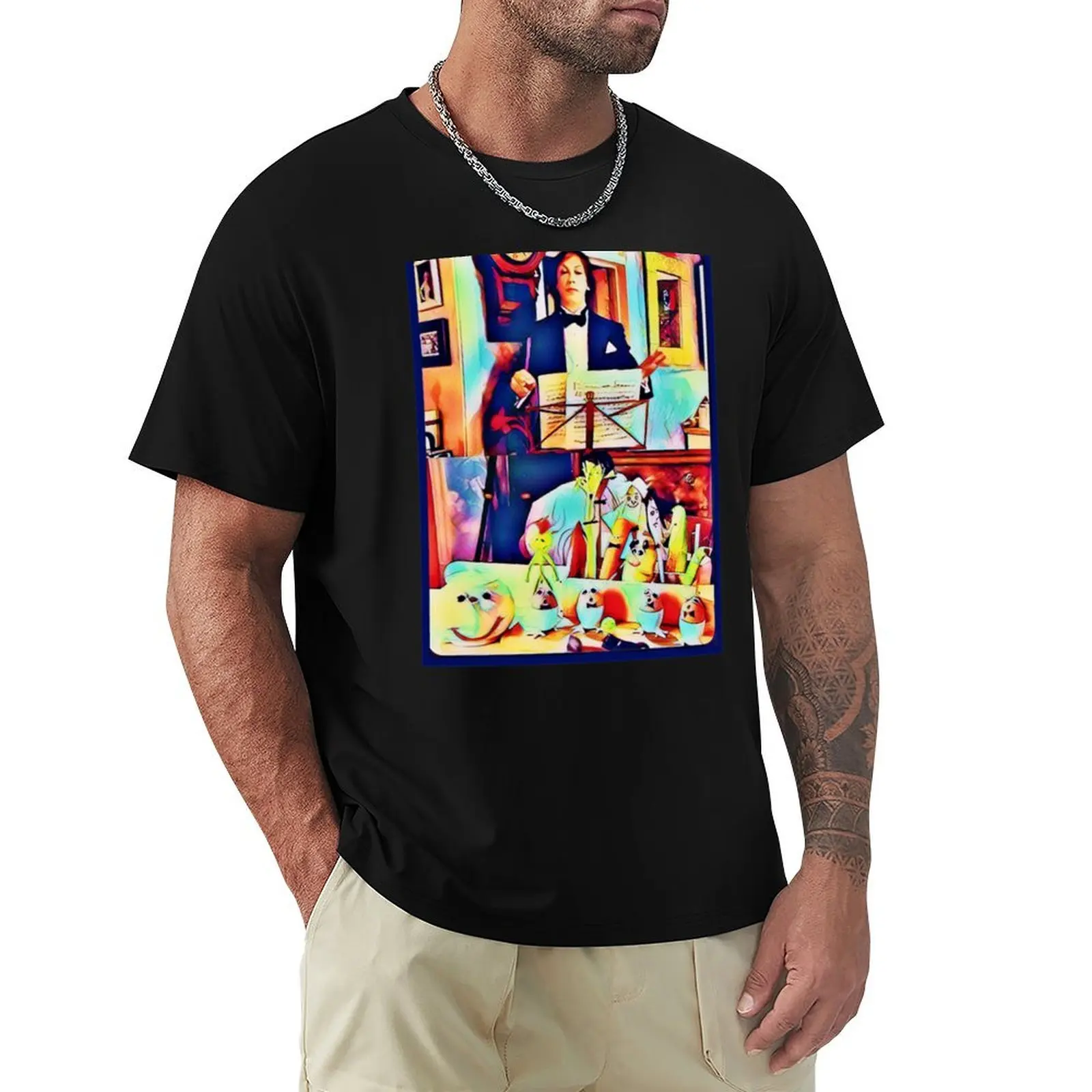 Miranda Conducting Fruit Friends T-Shirt Fashion Pattern Printed Tee Shirt