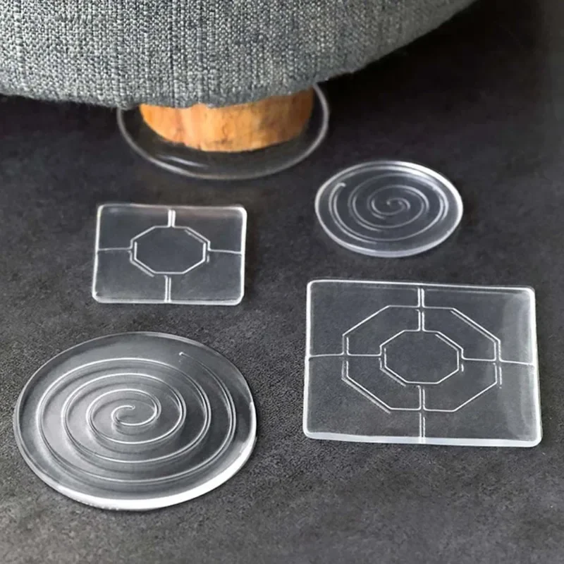 Silicone Anti-moving Table Foot Mat Bed Foot Anti-slip Fixator Bed Leg Table Corner Table Sofa Transparent Furniture Gasket