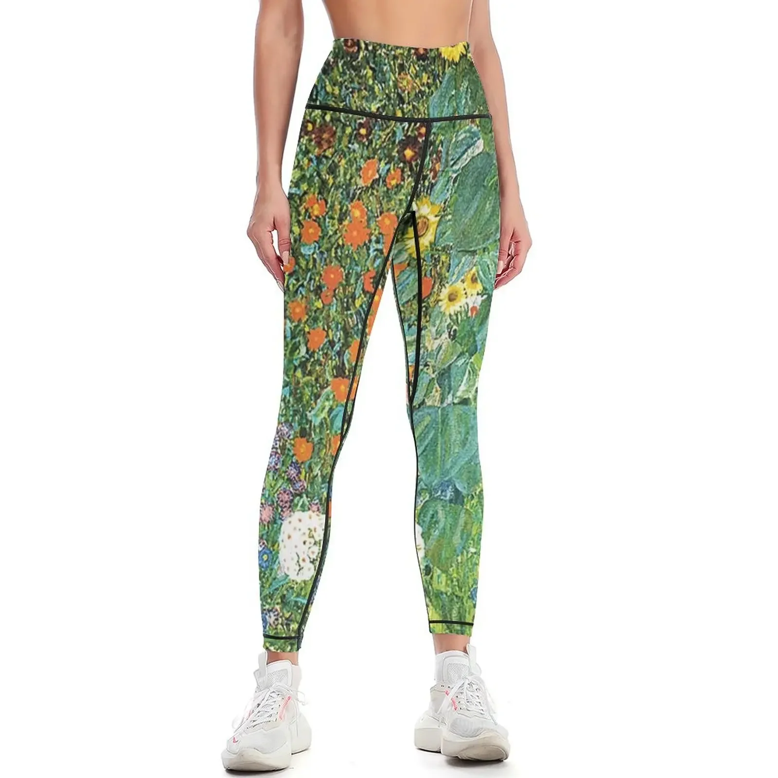 

HD Country Garden With Sunflowers , by Gustav Klimt 1905-06 HIGH DEFINITION Leggings gym pants legging gym Womens Leggings