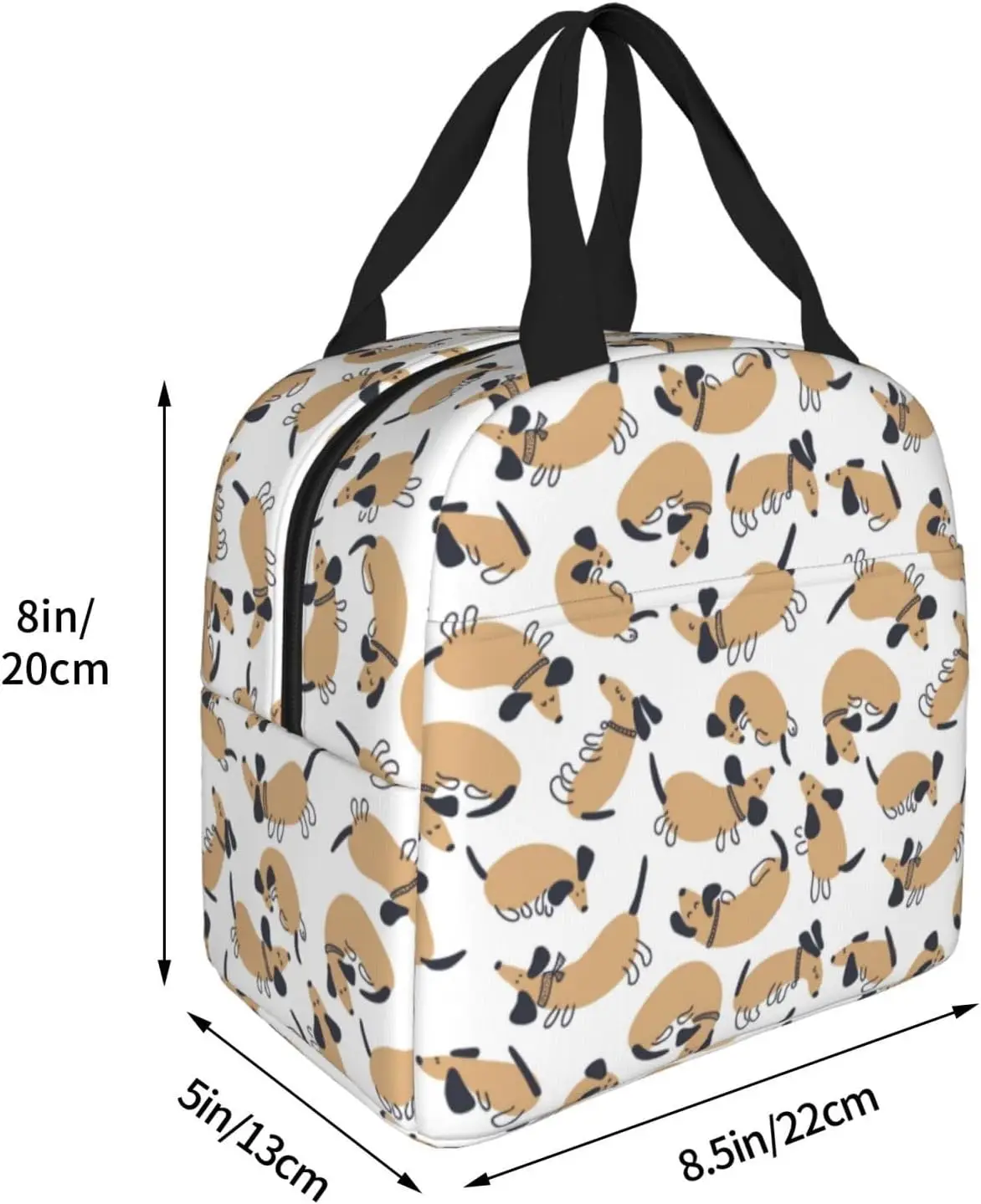 Insulated Lunch Bags for Men Women Work Dachshund Dog Puppy Interesting Small Adult Lunch Box for Men Women