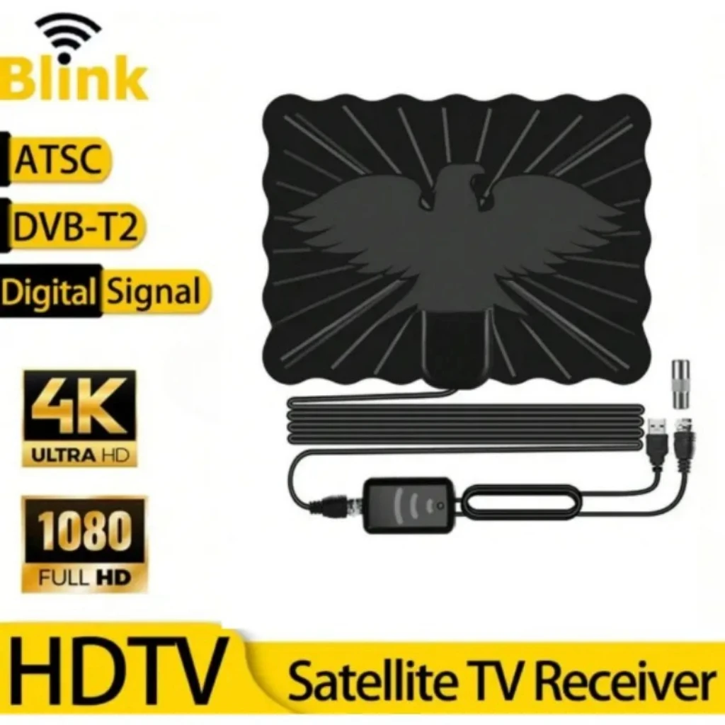 

Цифровая ТВ-антенна HD для небольших помещений и улицы — поддержка Smart 4K 1080P и всех старых телевизоров для бесплатных местных каналов