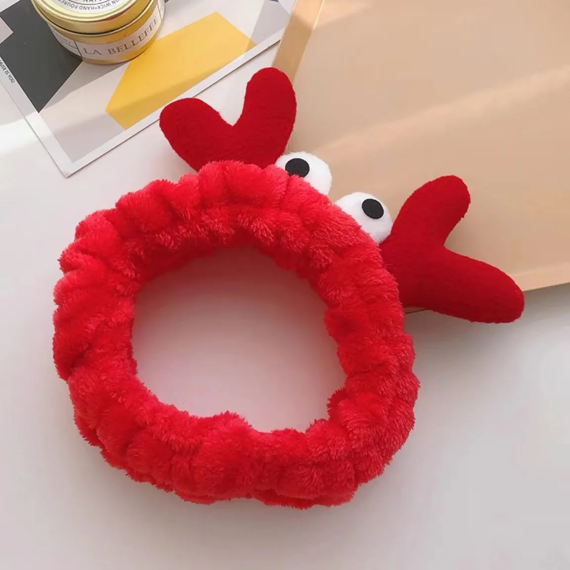 3pcs Crab-Themed Hairbands & Wristbands Suitable for Normal Hair, Face Washing Headbands for Bathing, Swimming, Skincare Routine