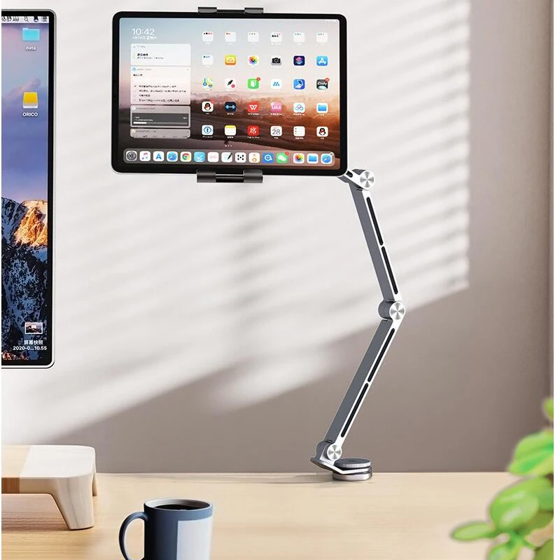 Tablet Stand Holder for 4-12.9 inches Phones Tablets 360 Rotation Aluminum Arm Bed Desk Tablet Mount Support Bracket for iPad