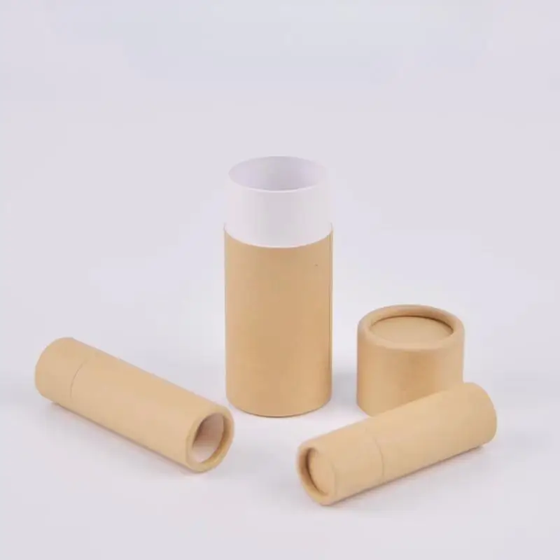 12g/0.4oz Lip balm Kraft Paper Tube Empty Lipstick Tube Degradable Cosmetic Containers Solid Deodorant Paste Tube