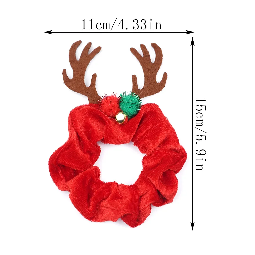 Cute Cartoon Bat Spider Demon Halloween Hair Scrunchies Christmas Elastic for Girls Antlers Hair Ring Horsetail Holder Headwear