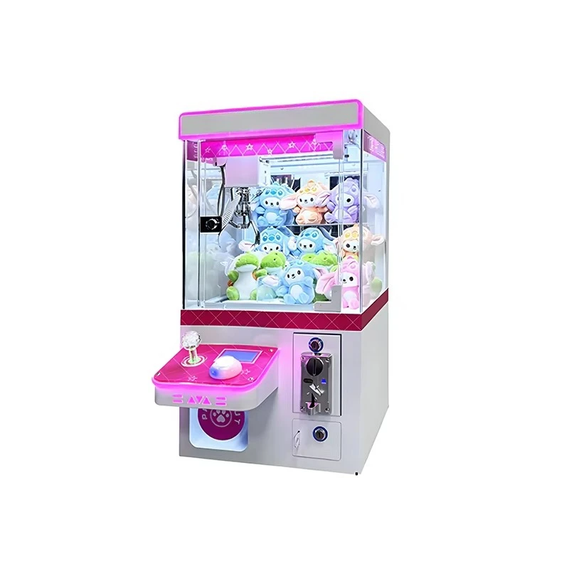

New Age Single-Person Commercial Pink Mini Doll Machine Coin-Operated Household Stainless Steel Crane Claw Grab Gift Machine
