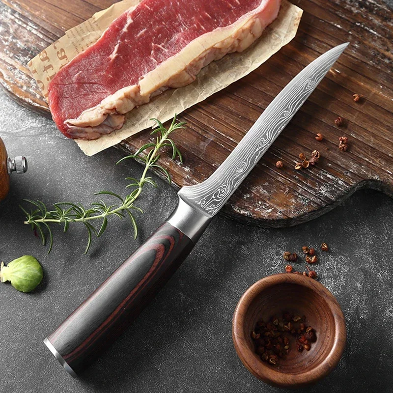 Kitchen Fillet Knife Slices Forged Deboning Slicing Meat Cleaver Chef Cutting Fish Fruit Japanese Boning Knife with Sheath