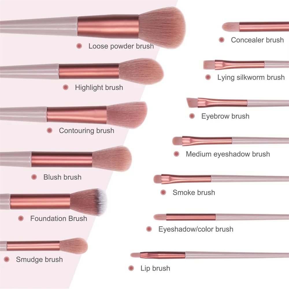 13 Pcs Makeup Brushes Set Eye Shadow Foundation Women Soft Cosmetic Powder Blush Blending Beauty Makeup Instruments Makeup Tools