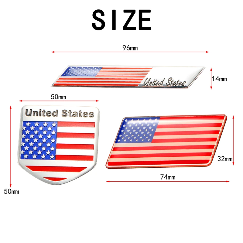 For Chevrolet Toyota Chrysler Lexus BUICK Lincoln Motorcycle Automobile Great Country USA National Flag Universal Car Stickers