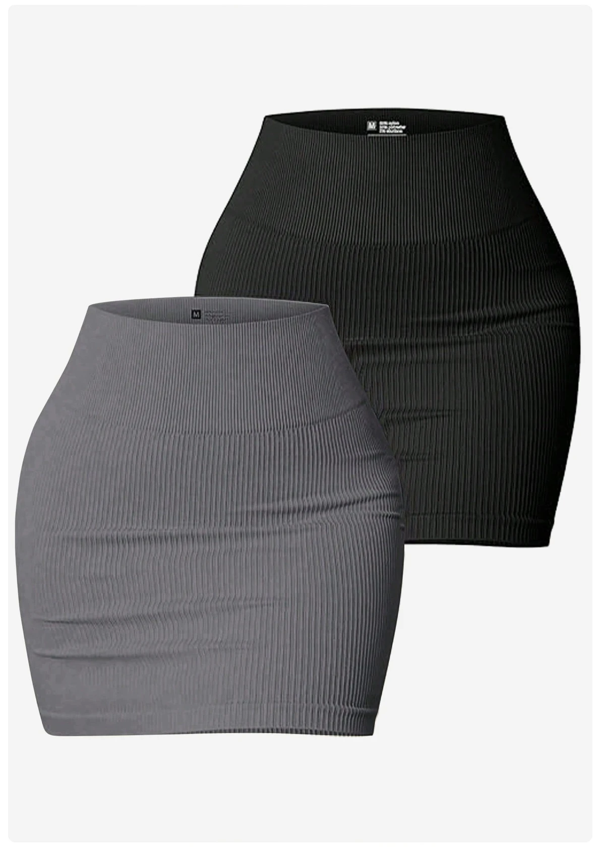 Damen Nahtloser Hochtaillierter Bodycon Minirock Gerippter Dehnbarer Yoga-Rock Lässiger Slim Fit Workout Sommer Po-Lift Kurzrock – Detail 5