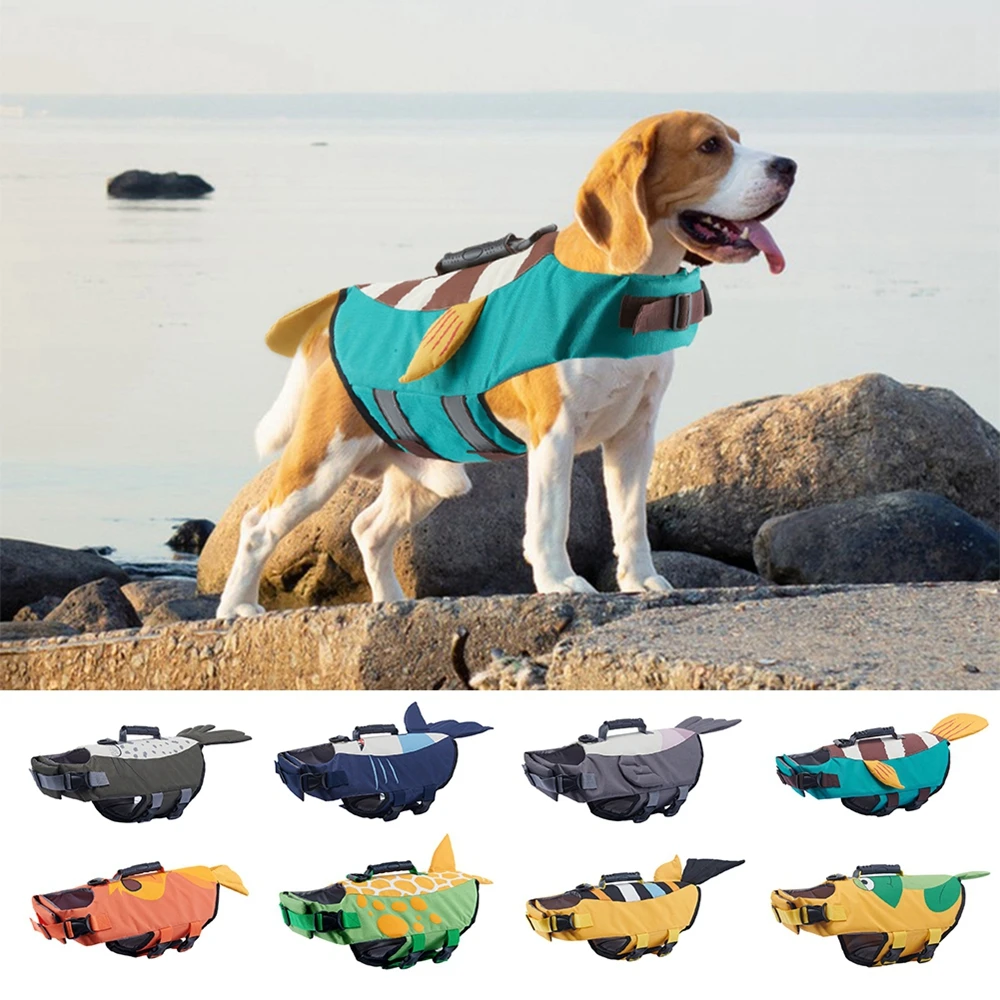 Summer Dog Life Vest Jacket Reflective Adjustable Pet Clothes Puppy Swimwear Dog Life Jacket Safety Swimming Suit Dog Supplies