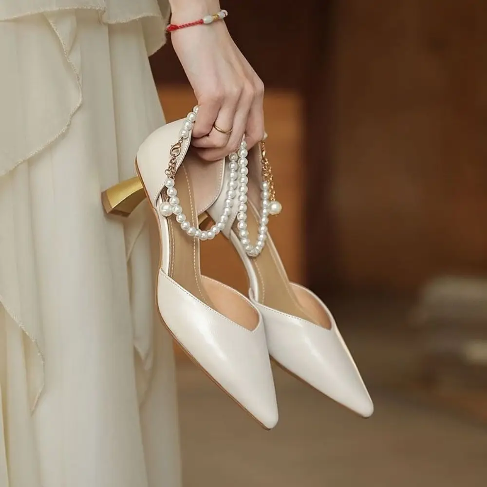 Tie Anti-skid High-heeled Shoes Straps White Adjustable High Heels Chain Women Shoelaces