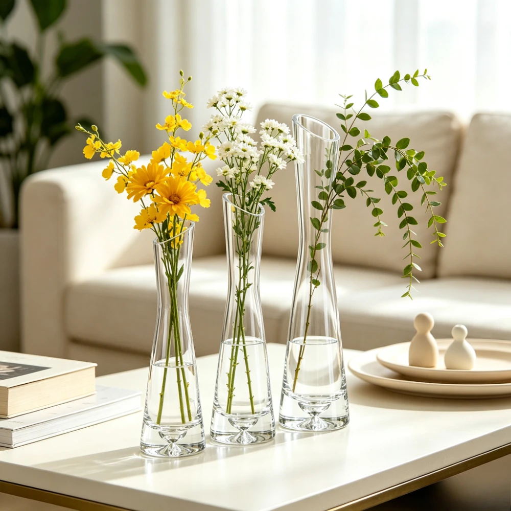 İskandinav Şeffaf Cam Vazo İnc - Glass Vase Nordic incelemesi ve fiyatı
