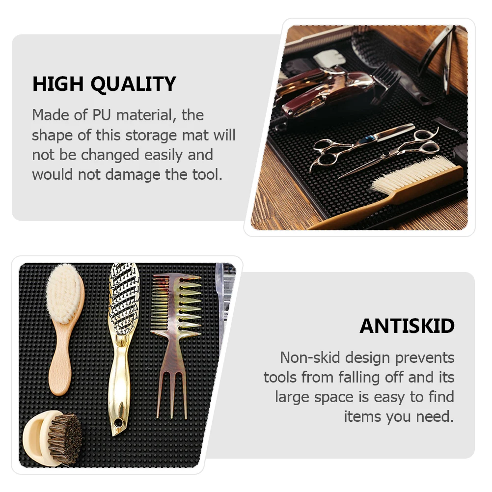 

1pc Non-Slip PU Hairdressing Tools Organizer Barber Salon Anti-Skid Storage Pad Clips Blades Brushes Holder Hairdressing Tool
