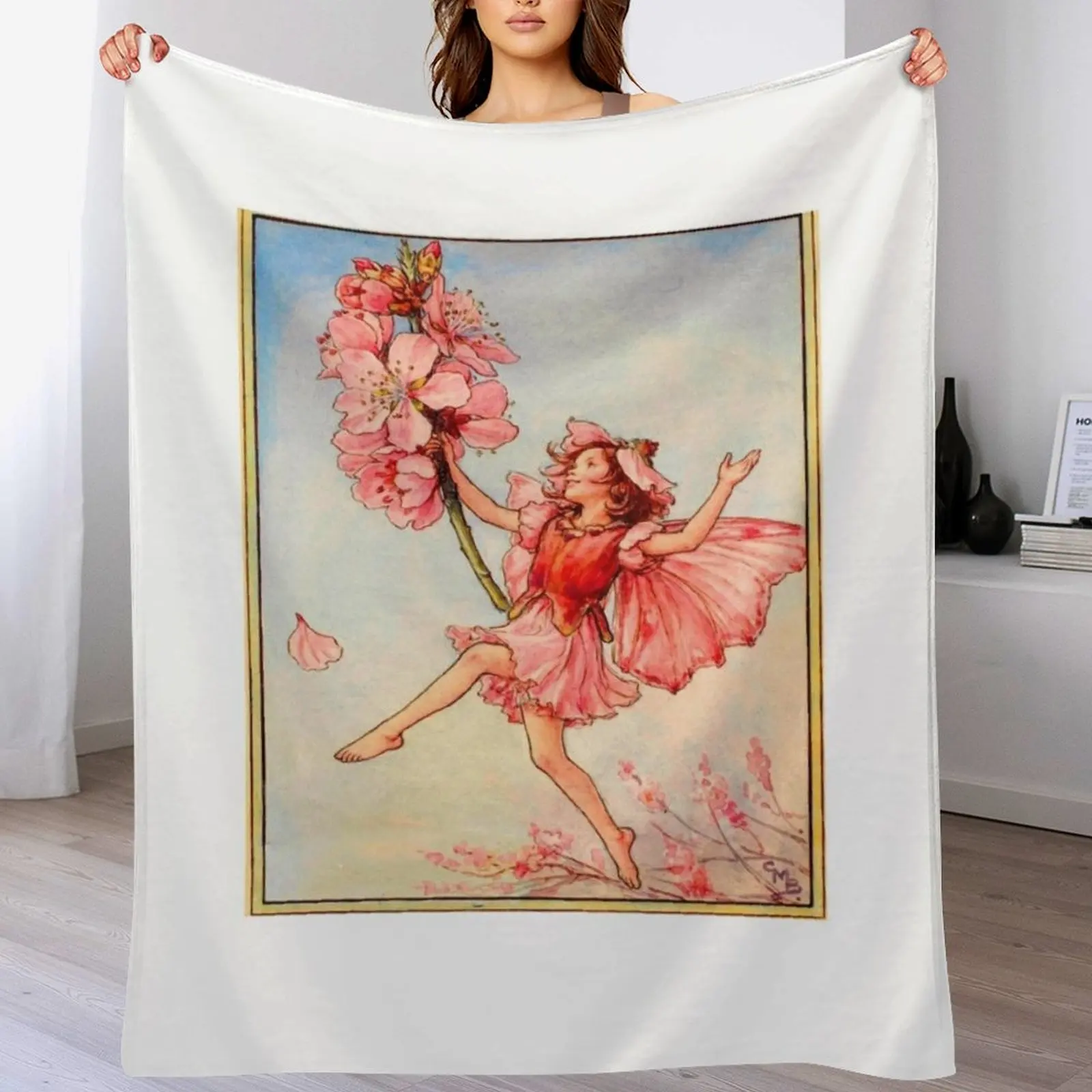 

Cicely Mary Barker The Almond Blossom Fairy Throw Blanket Shaggy Designers Blankets