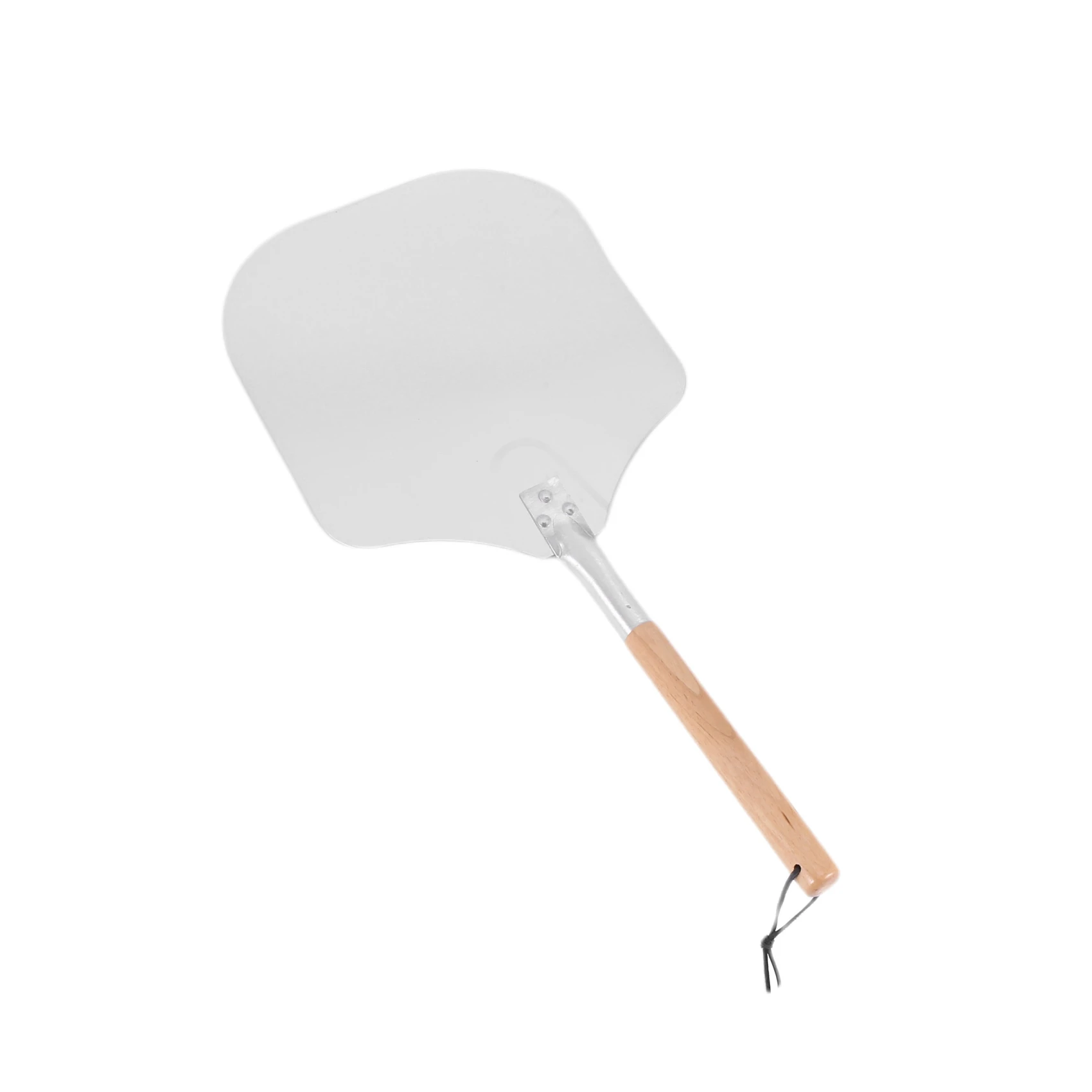 A20F-Square Pizza Peel, Aluminum Pizza Pusher With Wooden Handle, Bread Pusher, The Pizza Base - Pizza Lifter Bread Pusher