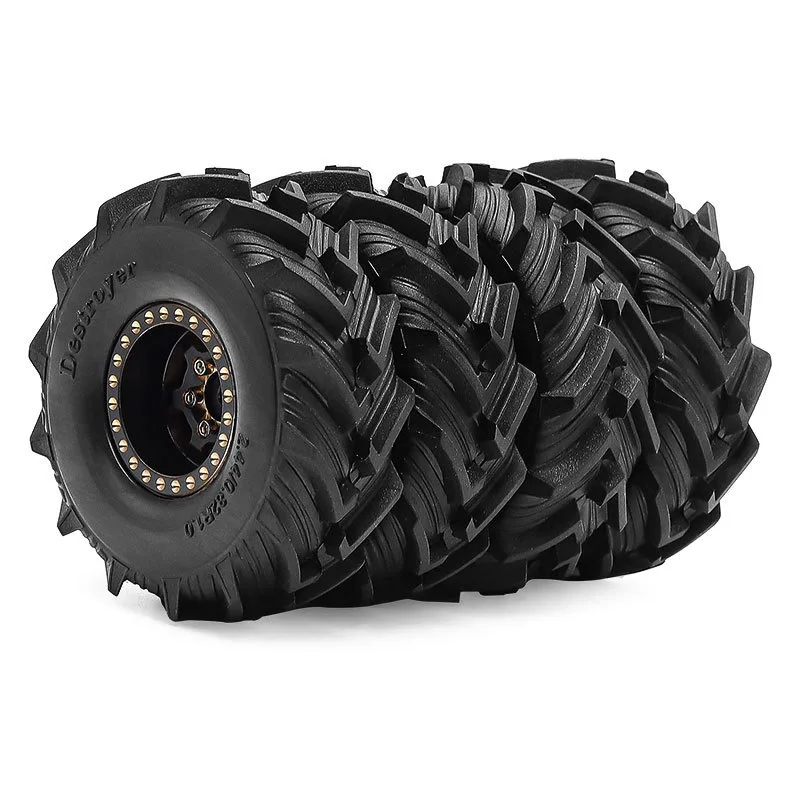

4pcs OD 62mm 1.0" Metal Beadlock Wheel Tire Set For 1/18 RC Crawler Car TRX4M SCX24 Upgrade Parts Accessories