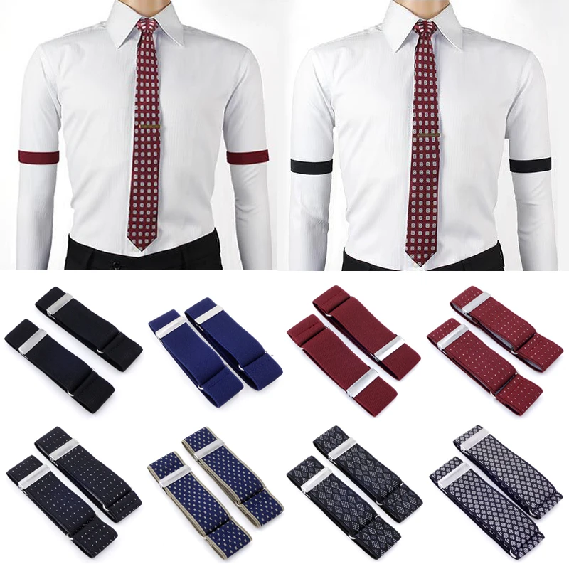 2023 New Men Business Elastic Adjustable Shirt Sleeve Garter Strap Arm Band Sleeve Bracelet Anti-Slip Cuff Holder Armband