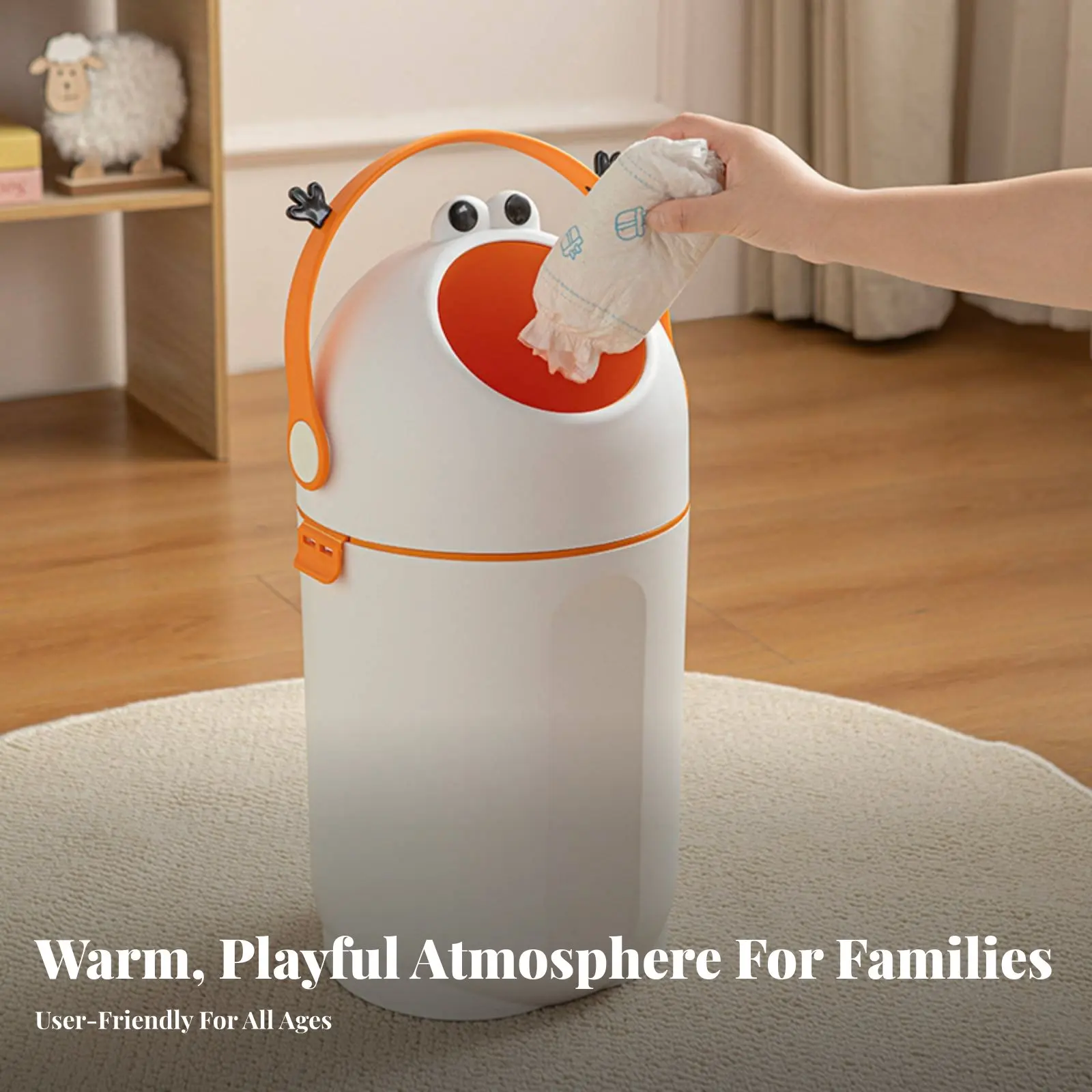 Round Diaper Disposal System Large Capacity Diaper Disposal System Nursery Item Silent Functioning Easy to Use for Infants