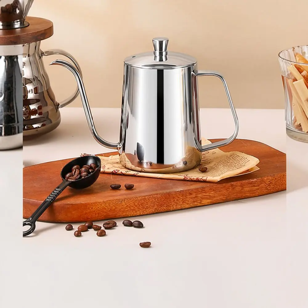 Stainless Steel Pour Over Coffee Kettle Gooseneck Drip Pot Long Narrow Spout For Home Barista Kitchen Brewing Teapot