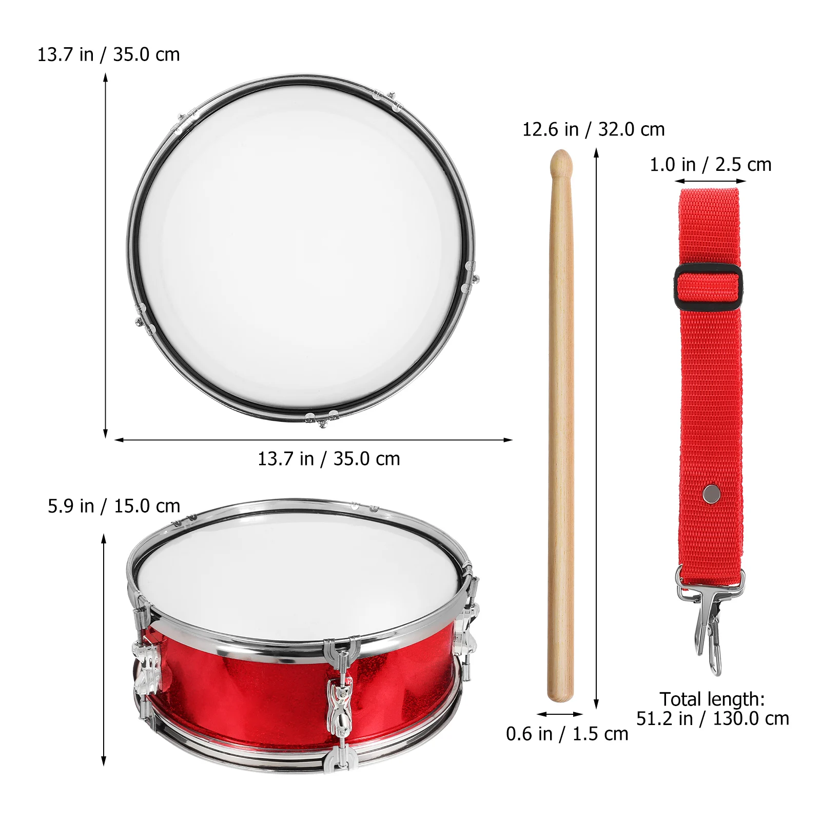 Marching Drum Set Snare Drum Kid Drum Musical Instrument with Drumsticks Drum Belt and Ceremonial Gloves